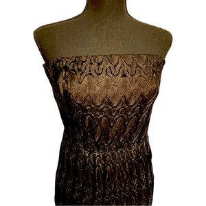 Strapless maxi dress. Black lace Sans Souci M dress.